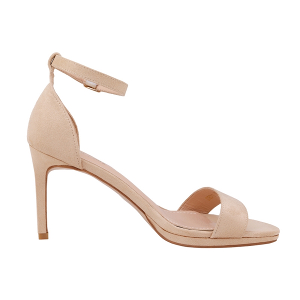 High Heel Pump Sandals - NUDE SUEDE - 2